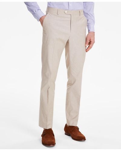 Tommy Hilfiger Modern-fit Th Flex Stretch Chambray Suit Separate Pants - Natural