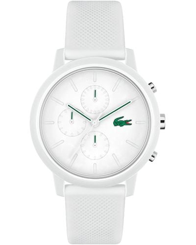 Lacoste L 12.12. Chrono Silicone Strap Watch 43mm - White