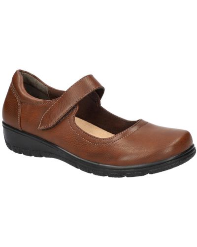 Easy Street Archer Comfort Mary Jane Flats - Brown