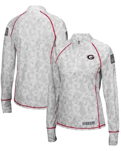 Colosseum Athletics Georgia Bulldogs Oht Military-inspired Appreciation Officer Arctic Camo Fitted Lightweight 1/4-zip Jacket - Gray