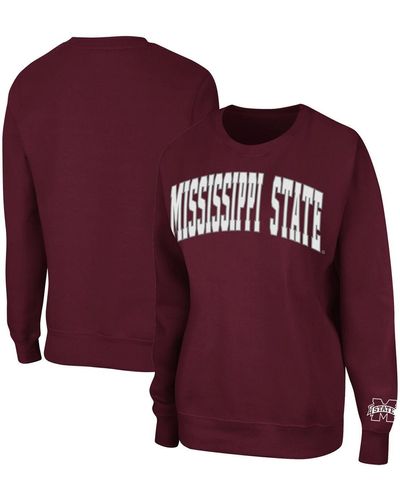 Colosseum Athletics Mississippi State Bulldogs Campanile Pullover Sweatshirt - Red