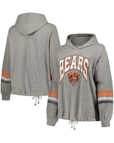 '47 Distressed Chicago Bears Plus Size Upland Bennett Pullover Hoodie - Gray
