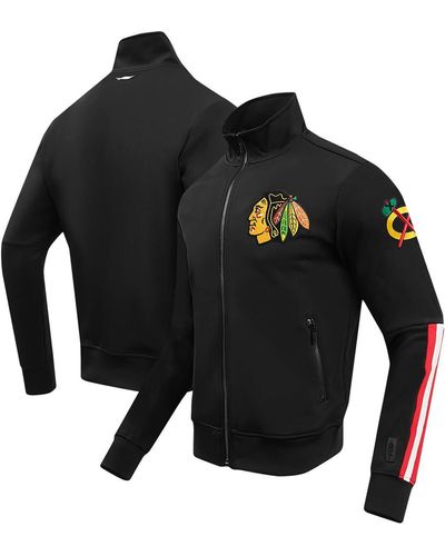 Pro Standard Chicago Hawks Classic Chenille Full-zip Track Jacket - Black