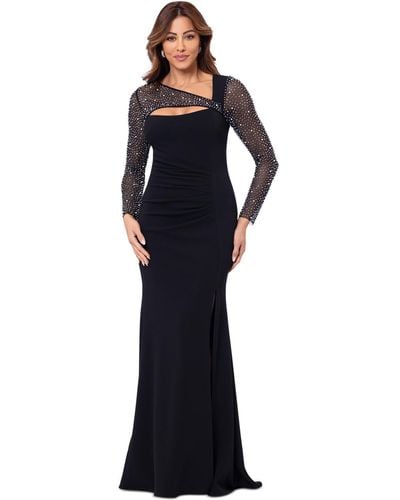 Betsy & Adam Embellished Gown - Blue