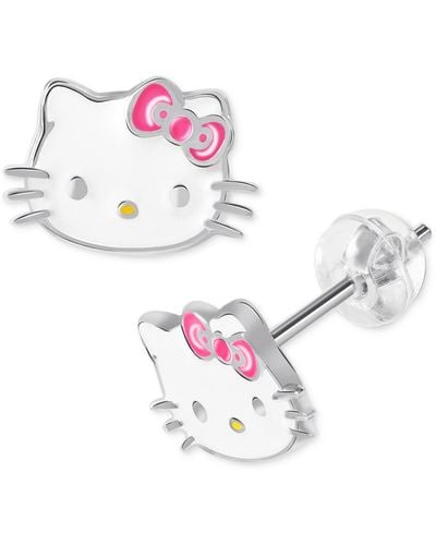 Giani Bernini Hello Kitty Enamel Stud Earrings - White