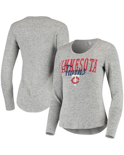 Concepts Sport Heathered Minnesota Twins Tri-blend Long Sleeve T-shirt - Gray