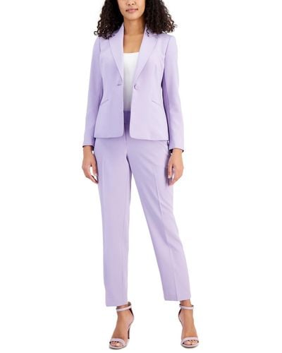 Le Suit Crepe One-button Pantsuit - Purple