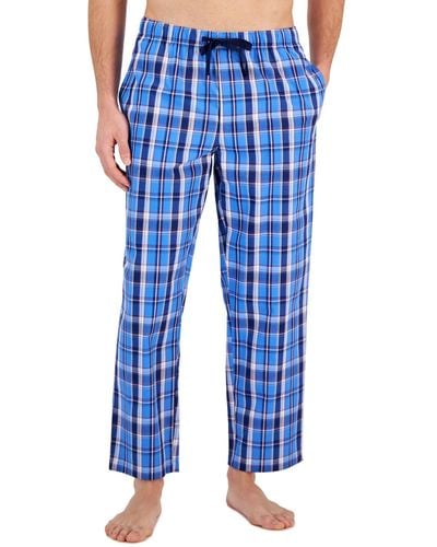 Club Room Regular-fit Plaid Pajama Pants - Blue