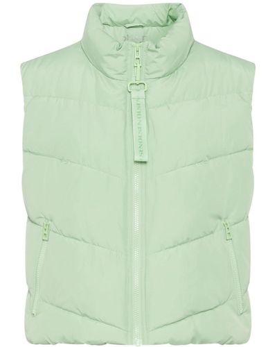 Olsen Quilted Cropped Outdoor Vest - Green