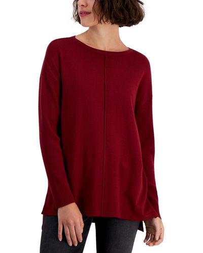 Style & Co. Petite Seamed Tunic - Red