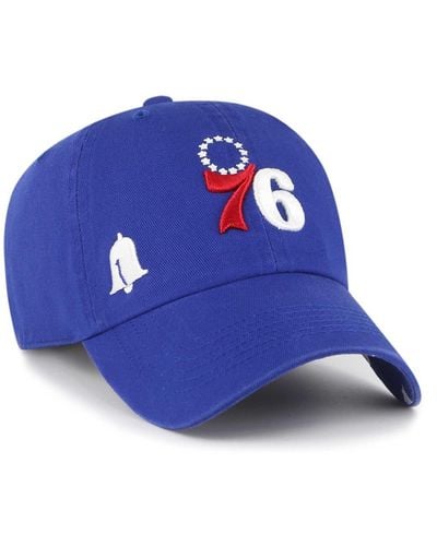 '47 Philadelphia 76ers Confetti Undervisor Clean Up Adjustable Hat - Blue