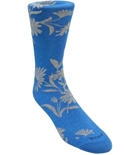 Duchamp Large Floral Dress Sock - Blue