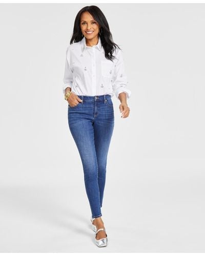 INC International Concepts Mid Rise Skinny Jeans - Blue
