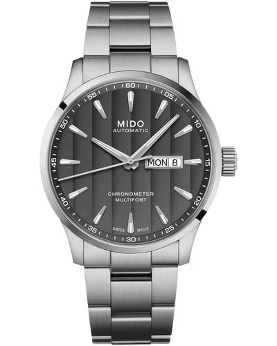 MIDO Swiss Automatic Multifort Chronometer Bracelet Watch 42mm - Gray
