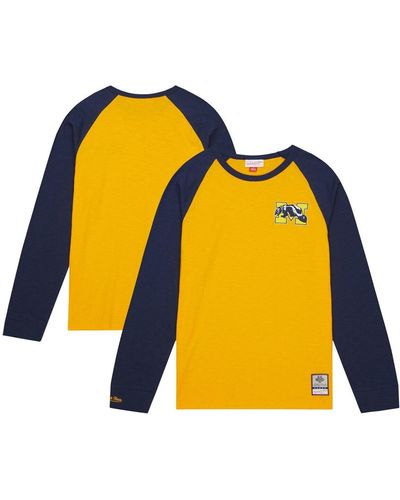 Mitchell & Ness Michigan Wolverines Legendary Slub Raglan Long Sleeve T-shirt - Yellow