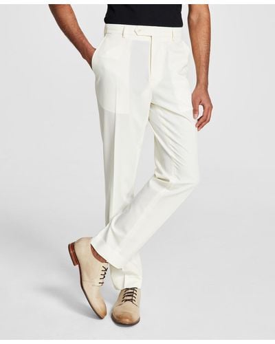 Vince Camuto Slim Fit Spandex Super-stretch Suit Separates Pants - White