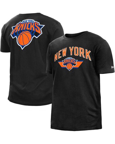 New York Knicks New Era 2022/23 City Edition Brushed Jersey T-Shirt - Black