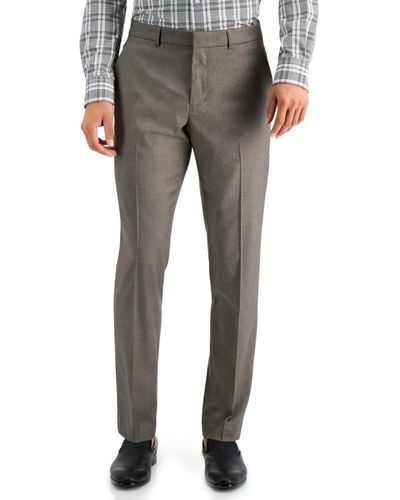 Perry Ellis Slim-fit Non-iron Performance Stretch Heathered Dress Pants - Multicolor