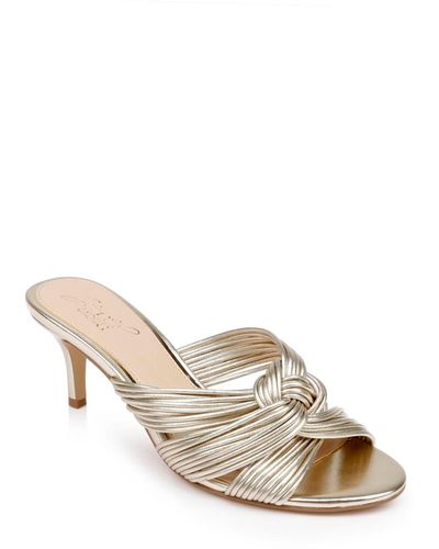 Badgley Mischka Mia Evening Slide Sandals - Metallic