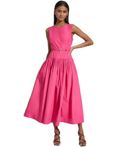 Karl Lagerfeld Jewel-belted Sleeveless Dress - Pink