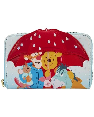 Loungefly Winnie The Pooh Friends Rainy Day Zip-around Wallet - Red