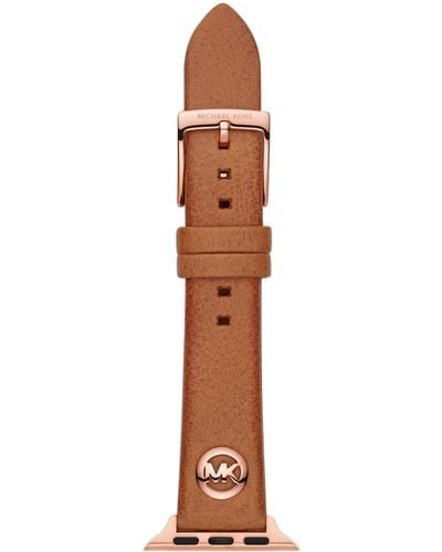Michael Kors Logo Charm luggage Leather 38/40mm Band For Apple Watch - Brown