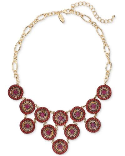 Style & Co. Beaded Circle Statement Necklace - Red