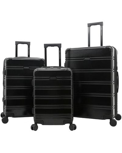 French Connection Conrad Expandable Rolling Hardside luggage Set - Black