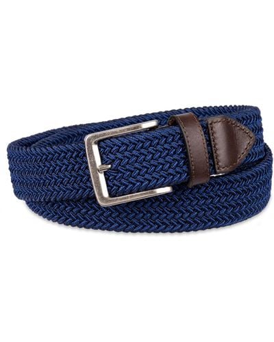 Tommy Bahama Two-tone Stretch Braided Web Belt - Blue