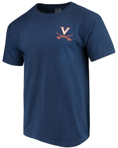 Image One Virginia Cavaliers Baseball Flag Comfort Colors T-shirt - Blue