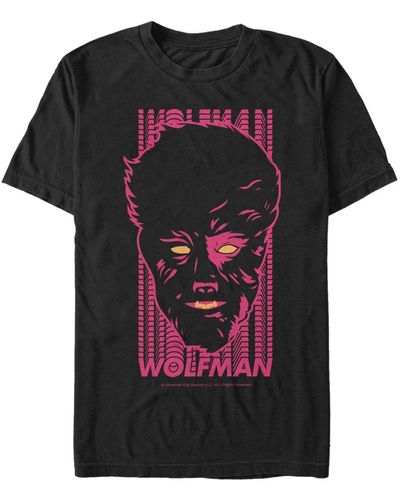 Fifth Sun Universal Monsters Wolfman Neon Big Face Short Sleeve T-shirt - Black