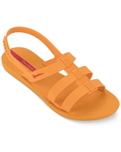 Ipanema Style Slip-on Slingback Fisherman Sandals - Orange
