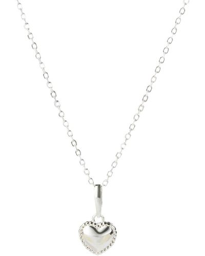 Classicharms Sterling Heart Pendant Necklace - White