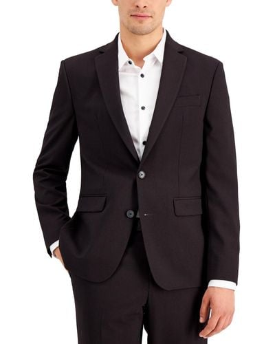 INC International Concepts Slim-fit Burgundy Solid Suit Jacket - Multicolor