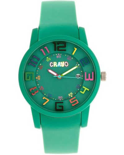 Crayo Festival Silicone Strap Watch 41mm - Green