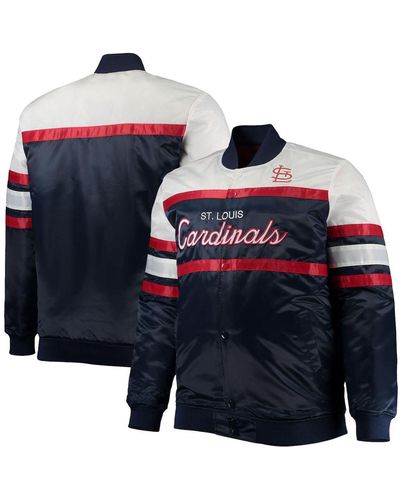 St. Louis Cardinals Reliever Raglan Red/Navy Satin Jacket