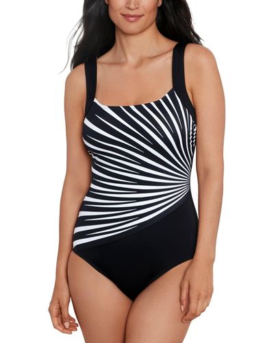 Swim Solutions Shape Solver Sport For Leading Points Illusion One-piece Swimsuit - Black