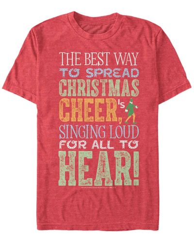 Fifth Sun Elf Sing For Cheer Short Sleeve T-shirt - Red