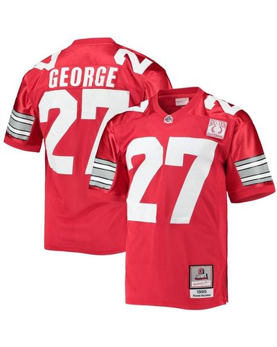 Mitchell & Ness Eddie George Ohio State Buckeyes 1995 Authentic Throwback Football Jersey - Red