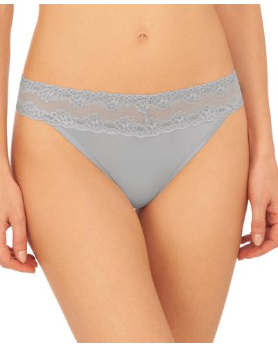 Natori Bliss Perfection Lace-waist Thong Underwear 750092 - Gray