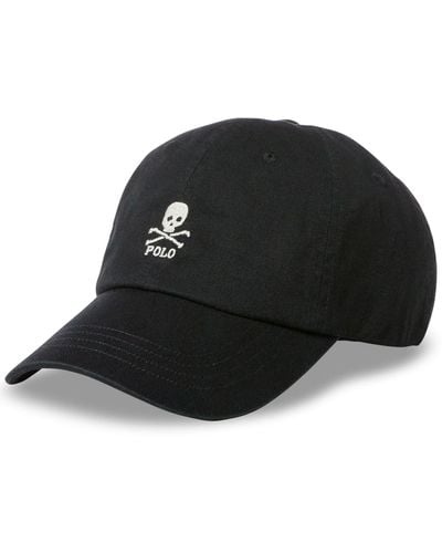 Polo Ralph Lauren Embroidered Skull Baseball Cap - Black