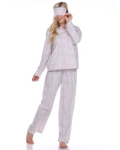 White Mark 3-piece Cozy Pajama Set - Purple
