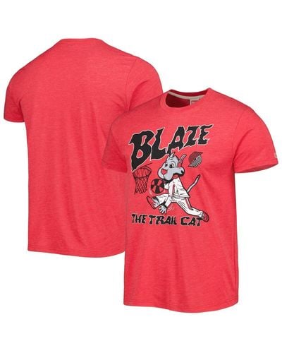 Homage And Portland Trail Blazers Team Mascot Tri-blend T-shirt - Red