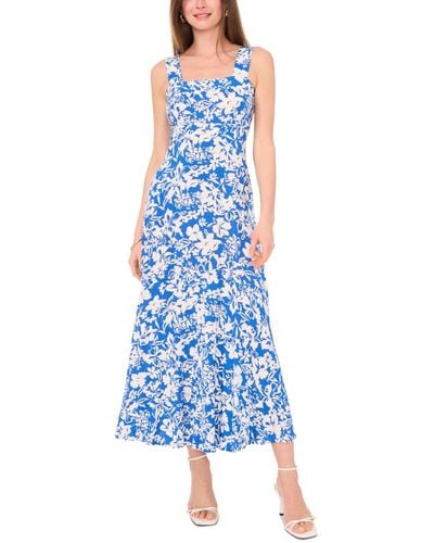 Vince Camuto Sleeveless Tiered Floral Maxi Dress - Blue