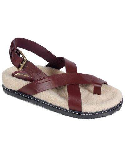 Paula Torres Shoes Genova Strappy Footbed Flats - Brown