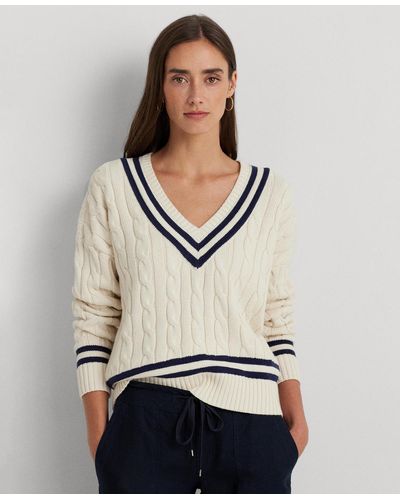 Lauren by Ralph Lauren Cable-knit Cricket Sweater - Gray