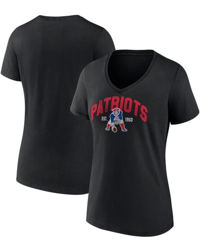 Fanatics New England Patriots Plus Size Drop Back V-neck T-shirt - Black