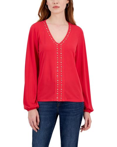 INC International Concepts Studded Top - Red