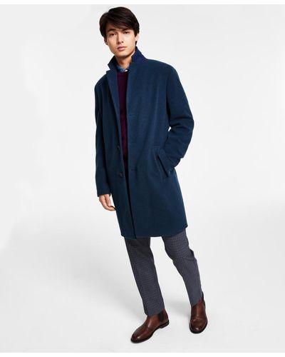 Tommy Hilfiger Addison Modern-fit Stretch Water-resistant Overcoat - Blue