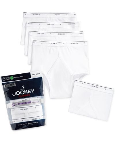 Jockey 4-pack Cotton Full Rise Briefs +1 Bonus Pair - White